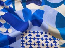 Webware Viskose Stretch - Retromuster - blau