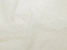 Tüll Dobby - 3D Punkte - wollweiß