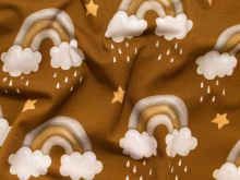 Jersey Digitaldruck - Wolken - karamell