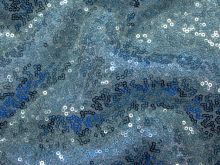 Pailettenstoff - uni - eisblau