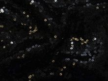 Pailettenstoff - uni - schwarz