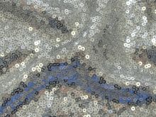 Pailettenstoff - uni - silber