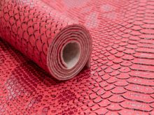 Struktur Kunstleder Coupon ca. 50 cm x 70 cm - Reptiloptik - pink