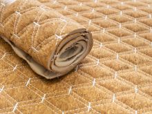 Kork Coupon ca. 50 cm x 65 cm - geometrisches Muster nahtgesteppt - weiß