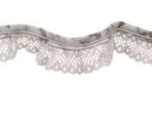 Spitzen- Rüsche 20 mm - uni - grau