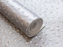 Struktur Kunstleder Coupon Aurora Swafing ca. 50 cm x 70 cm - Noppen - metallic silber