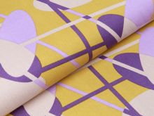 Twill Baumwolle by Tillisy - ovale Kreise und Streifen - ocker