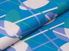 Twill Baumwolle by Tillisy - ovale Kreise und Streifen - petrol