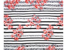 ⁠Webware Viskose PANEL ca. 130 cm x 140 cm - Hibiskusblüten - weiß