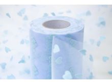 Tüllband ca. 95mm breit - Herzen - hellblau