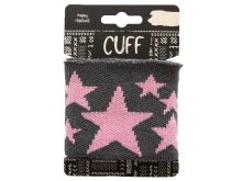 Elastisches Fertigbündchen 1,10m - Sterne - dunkelgrau