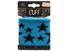 Elastisches Fertigbündchen 1,10m - Sterne - blau