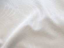 Nahaufnahme von Tischdecken - Stoff Damast Leah 280cm breit - Blätter - creme