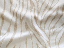 Nahaufnahme von Jacquard Strickstoff - Zebrastreifen - beige - creme