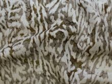 Nahaufnahme von Webware Viskose Leinen - Animalprint - grau - grün