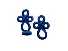 Nahaufnahme von Posamentenverschluss 3 cm x 4,5 cm - blau