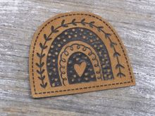 Jessy Sewing Kunstleder Label "Rainbow" - braun