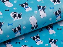 Struktur - Velvet - Französische Bulldoggen - petrol