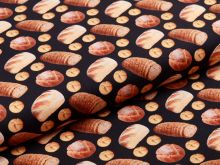 Webware Baumwolle Kim - Brot und Brötchen - schwarz