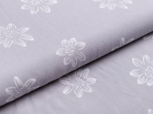 Webware Viskose Henrik - Blüten - grau