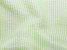 Nahaufnahme von Webware Seersucker - Streifen - grün