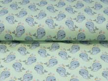 Jersey Digitaldruck - Walmama und Kind - mint