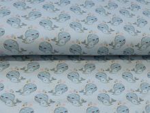 Jersey Digitaldruck - Walmama und Kind - hellblau