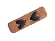 Jessy Sewing Kunstleder-Knick-Label - "Herz" - braun