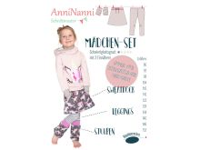 Papierschnittmuster Blaubeerstern AnniNanni MÄDCHEN-SET Rock+Leggins+Stulpen - Mädchen