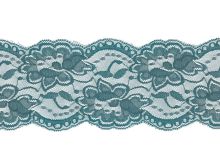 Elastische Spitze 100 mm - Blumen - petrol