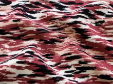 Twill Viskose - abstrakte Striche - fuchsia