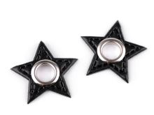 Aufnähösen auf Kunstleder 30 mm 4 Stück - Ministern - schwarz