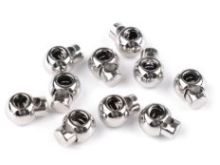 2 Kordelstopper Metall ca. 14 mm x 18 mm - für Kordeln mit 4 mm Durchmesser - silberfarben