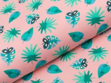 Jersey Swafing Tommy - verschiedene Dschungelblätter - rosa