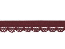 Elastisches Gummiband 12 mm - Spitzenborde - bordeaux