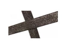 Elastisches Einfassband/Falzgummi 20 mm mit Glitzerfäden - uni braun